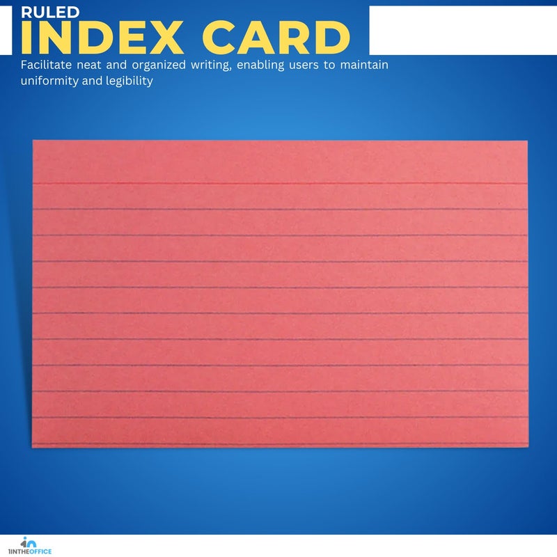 1InTheOffice Ruled Red Index Cards 3x5, Cherry Red, 200/Cards - Image 3